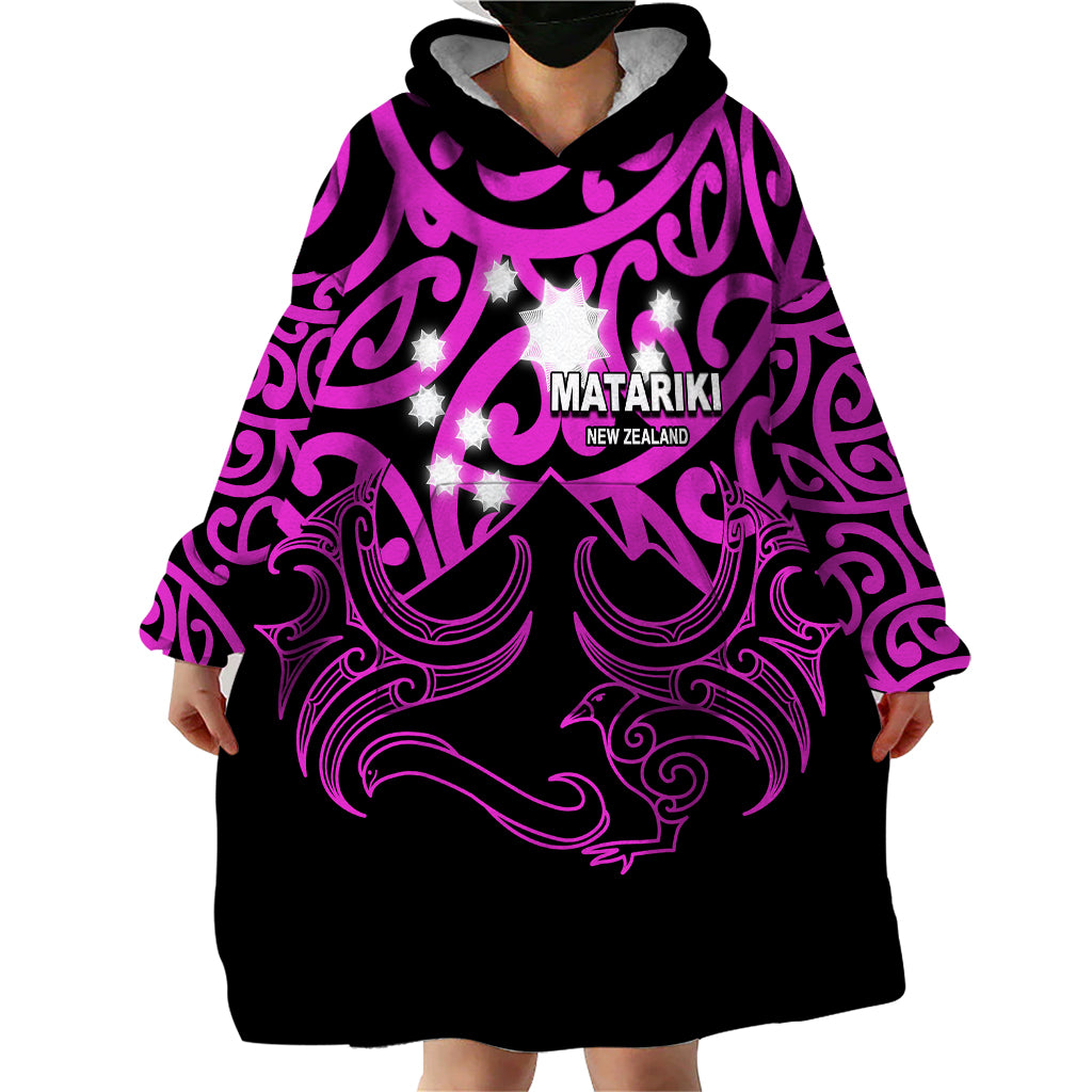 Matariki New Zealand Wearable Blanket Hoodie Maori New Year Purple LT6 - Wonder Print Shop