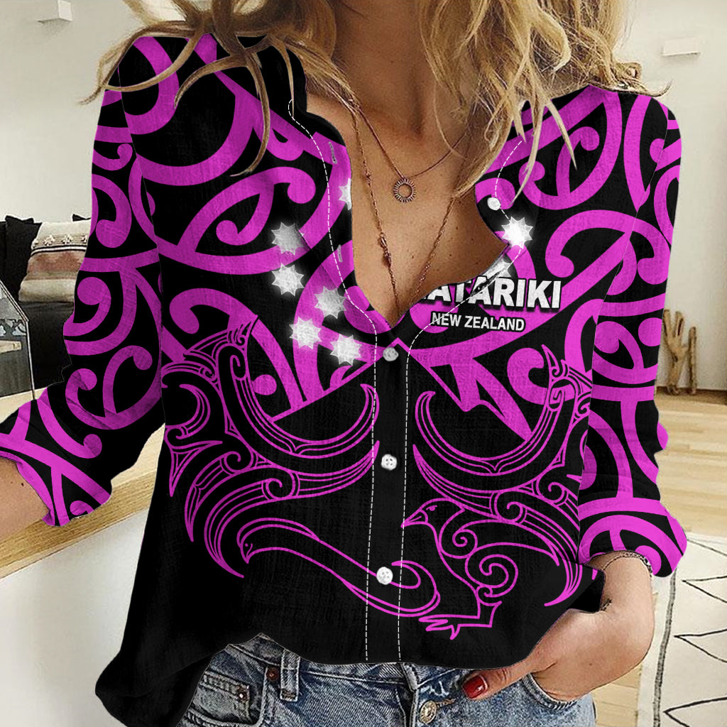 Matariki New Zealand Women Casual Shirt Maori New Year Purple LT6 - Wonder Print Shop