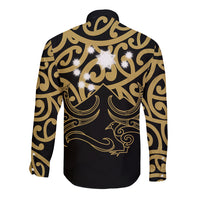 Matariki New Zealand Long Sleeve Button Shirt Maori New Year Gold LT6 - Wonder Print Shop