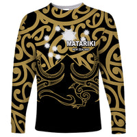 Matariki New Zealand Long Sleeve Shirt Maori New Year Gold LT6 - Wonder Print Shop