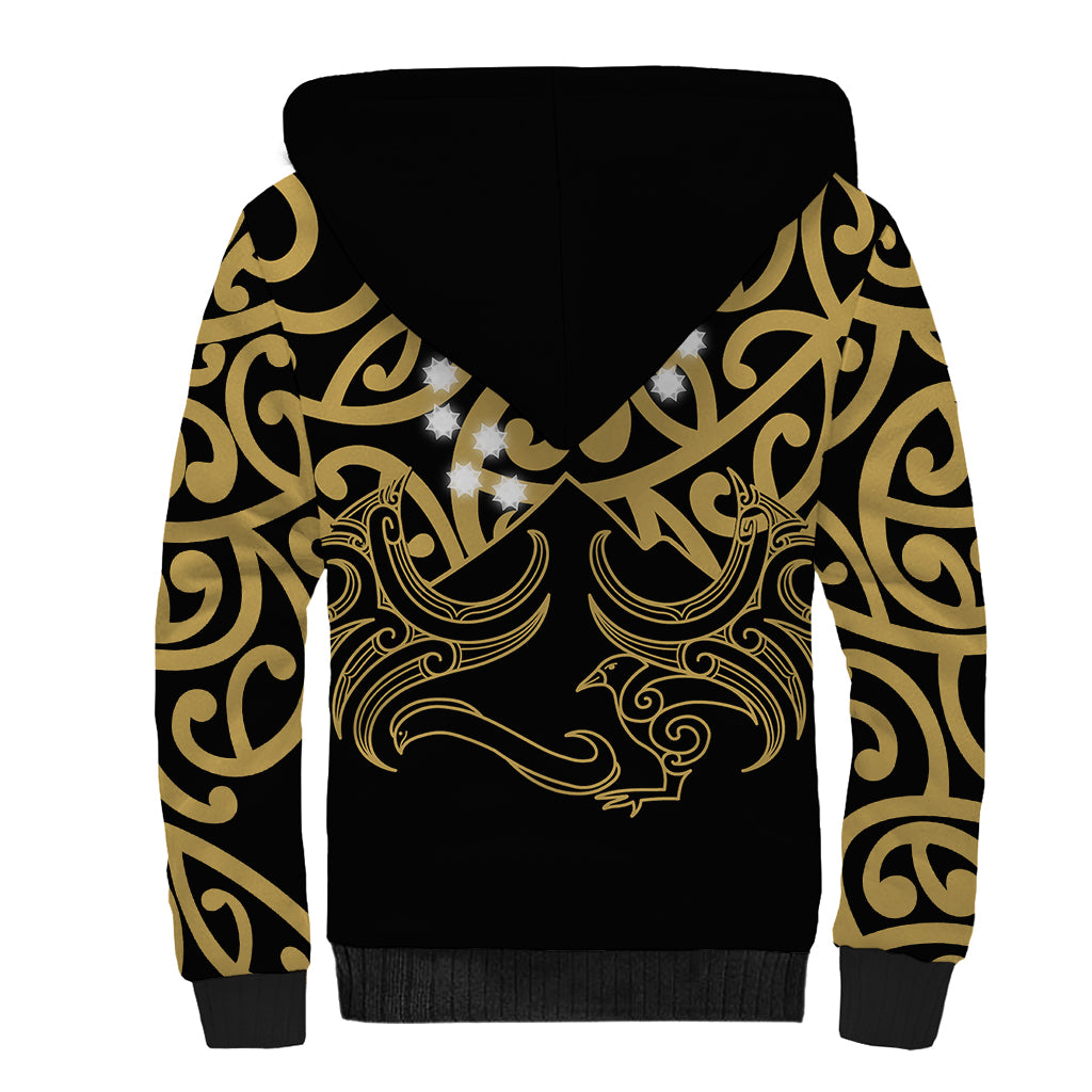 Matariki New Zealand Sherpa Hoodie Maori New Year Gold LT6 - Wonder Print Shop