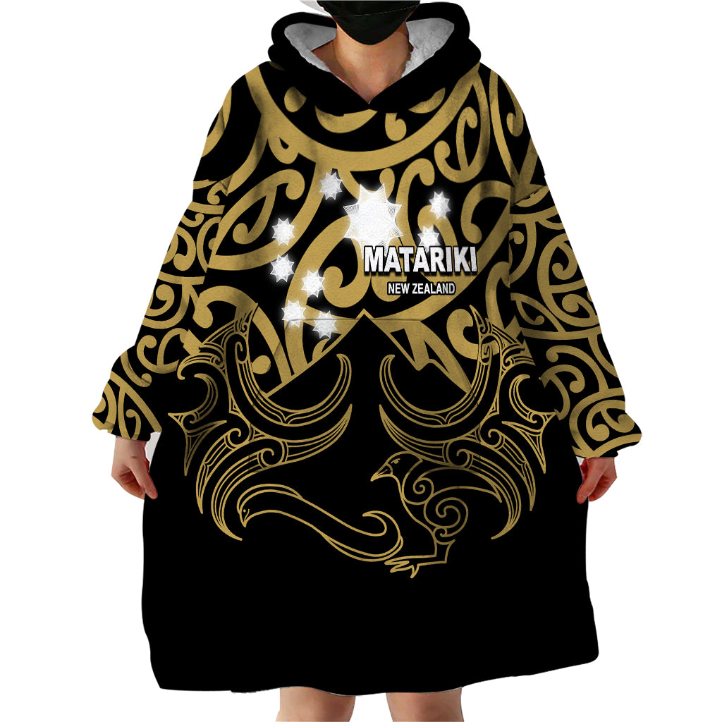 Matariki New Zealand Wearable Blanket Hoodie Maori New Year Gold LT6 - Wonder Print Shop
