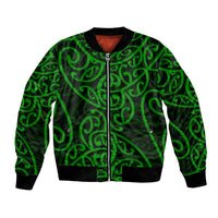 New Zealand Bomber Jacket Maori Pattern Green LT6 - Wonder Print Shop