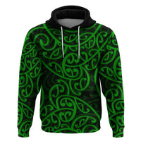 New Zealand Hoodie Maori Pattern Green LT6 - Wonder Print Shop
