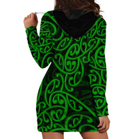 New Zealand Hoodie Dress Maori Pattern Green LT6 - Wonder Print Shop