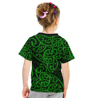 New Zealand Kid T Shirt Maori Pattern Green LT6 - Wonder Print Shop
