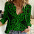 New Zealand Women Casual Shirt Maori Pattern Green LT6 - Wonder Print Shop