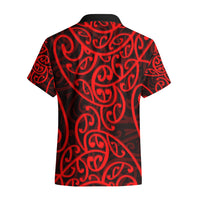 New Zealand Hawaiian Shirt Maori Pattern Red LT6 - Wonder Print Shop