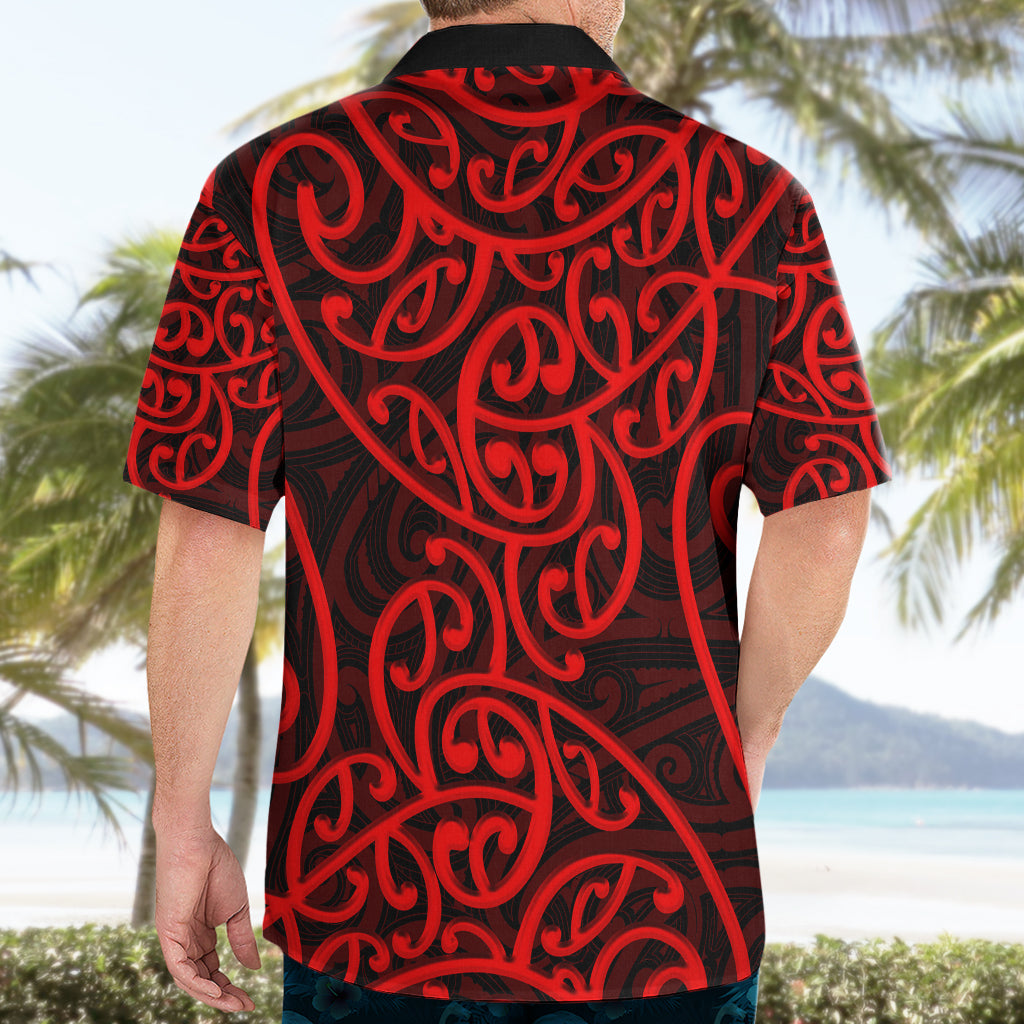 New Zealand Hawaiian Shirt Maori Pattern Red LT6 - Wonder Print Shop