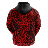 New Zealand Hoodie Maori Pattern Red LT6 - Wonder Print Shop