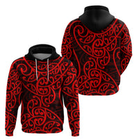 New Zealand Hoodie Maori Pattern Red LT6 - Wonder Print Shop
