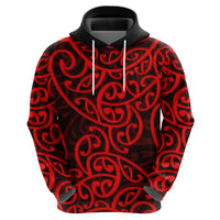 New Zealand Hoodie Maori Pattern Red LT6 - Wonder Print Shop