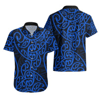New Zealand Hawaiian Shirt Maori Pattern Blue LT6 - Wonder Print Shop