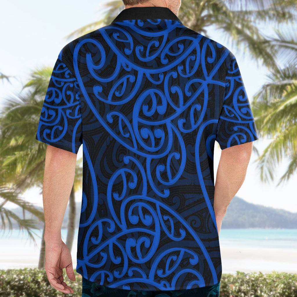 New Zealand Hawaiian Shirt Maori Pattern Blue LT6 - Wonder Print Shop