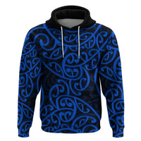 New Zealand Hoodie Maori Pattern Blue LT6 - Wonder Print Shop