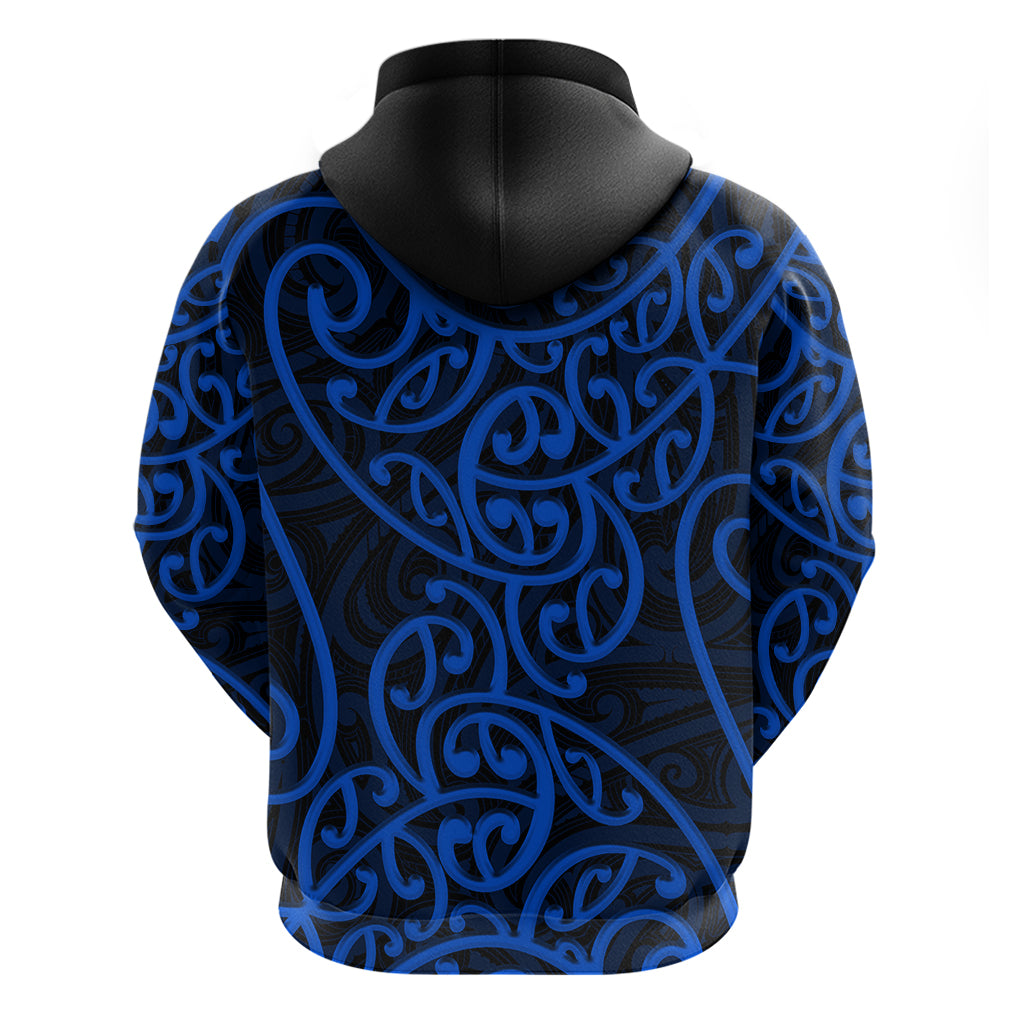 New Zealand Hoodie Maori Pattern Blue LT6 - Wonder Print Shop