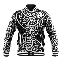 New Zealand Baseball Jacket Maori Pattern White LT6 - Wonder Print Shop