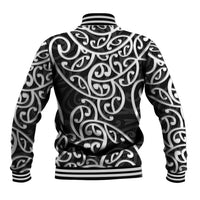 New Zealand Baseball Jacket Maori Pattern White LT6 - Wonder Print Shop
