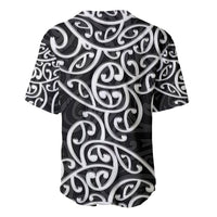 New Zealand Baseball Jersey Maori Pattern White LT6 - Wonder Print Shop
