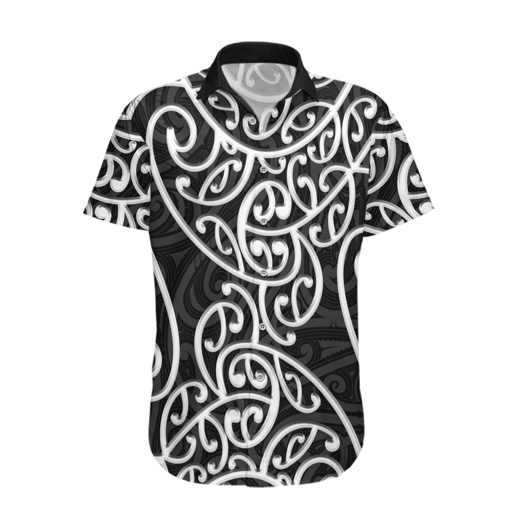 New Zealand Hawaiian Shirt Maori Pattern White LT6 - Wonder Print Shop