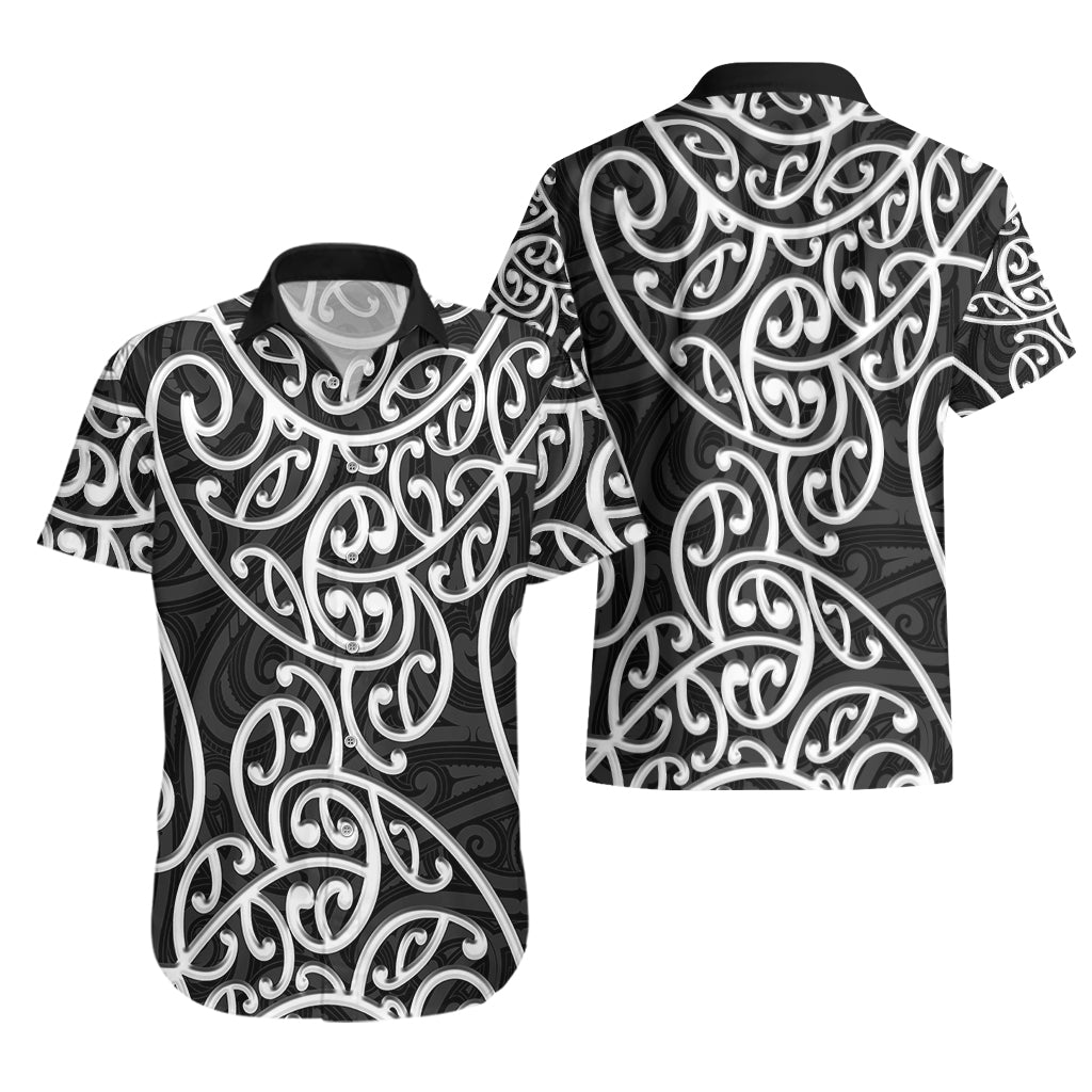 New Zealand Hawaiian Shirt Maori Pattern White LT6 - Wonder Print Shop