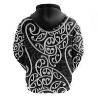 New Zealand Hoodie Maori Pattern White LT6 - Wonder Print Shop