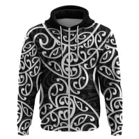 New Zealand Hoodie Maori Pattern White LT6 - Wonder Print Shop