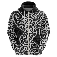 New Zealand Hoodie Maori Pattern White LT6 - Wonder Print Shop