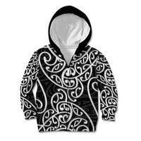 New Zealand Kid Hoodie Maori Pattern White LT6 - Wonder Print Shop