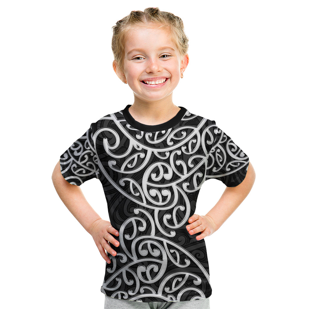 New Zealand Kid T Shirt Maori Pattern White LT6 - Wonder Print Shop