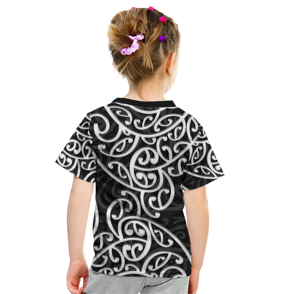 New Zealand Kid T Shirt Maori Pattern White LT6 - Wonder Print Shop