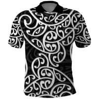 New Zealand Polo Shirt Maori Pattern White LT6 - Wonder Print Shop