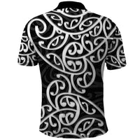 New Zealand Polo Shirt Maori Pattern White LT6 - Wonder Print Shop