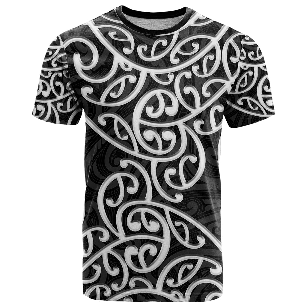 New Zealand T Shirt Maori Pattern White LT6 - Wonder Print Shop