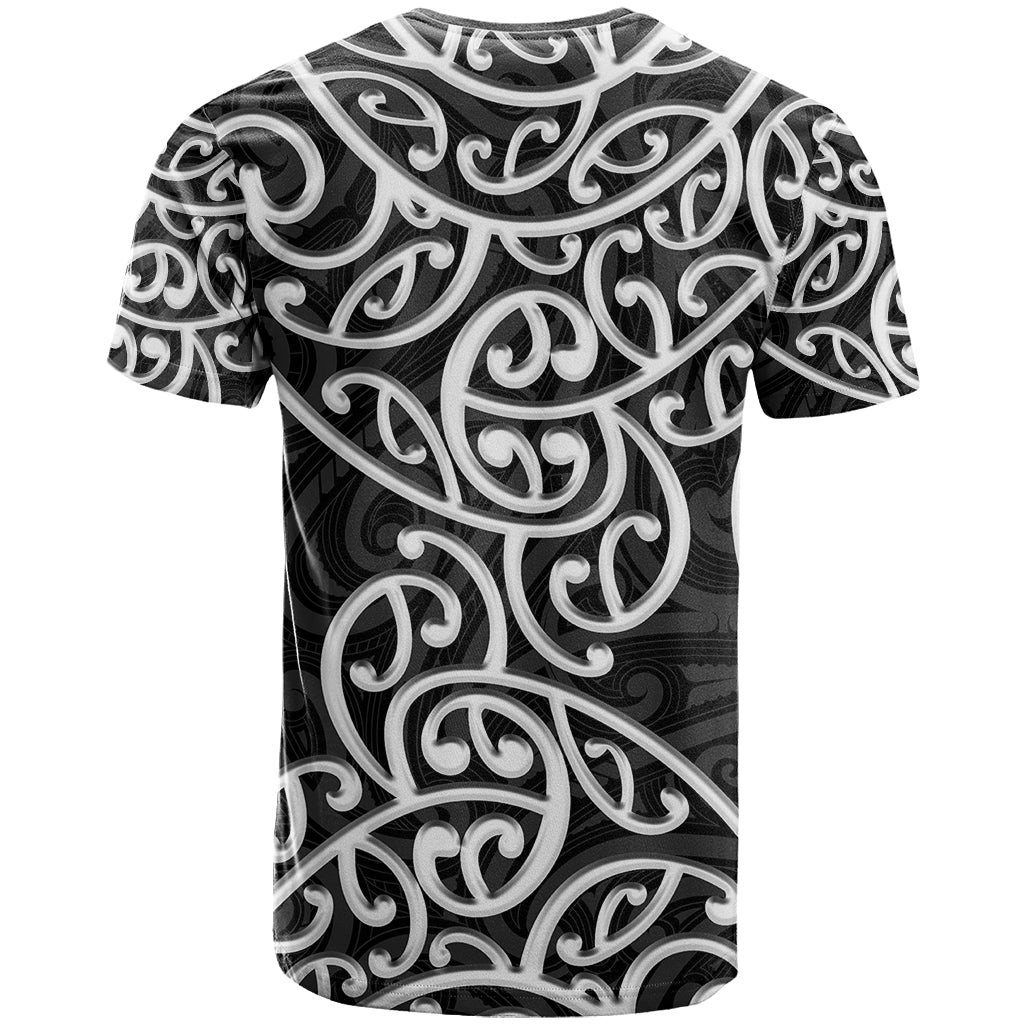 New Zealand T Shirt Maori Pattern White LT6 - Wonder Print Shop