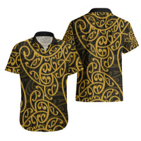 New Zealand Hawaiian Shirt Maori Pattern Gold LT6 - Wonder Print Shop