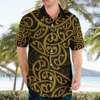 New Zealand Hawaiian Shirt Maori Pattern Gold LT6 - Wonder Print Shop