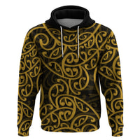 New Zealand Hoodie Maori Pattern Gold LT6 - Wonder Print Shop