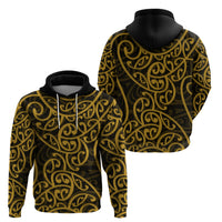 New Zealand Hoodie Maori Pattern Gold LT6 - Wonder Print Shop