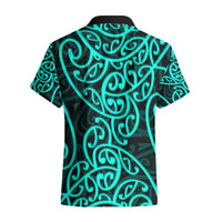 New Zealand Hawaiian Shirt Maori Pattern Turquoise LT6 - Wonder Print Shop
