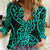 New Zealand Women Casual Shirt Maori Pattern Turquoise LT6 - Wonder Print Shop