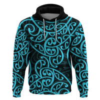 New Zealand Hoodie Maori Pattern Light Blue LT6 - Wonder Print Shop