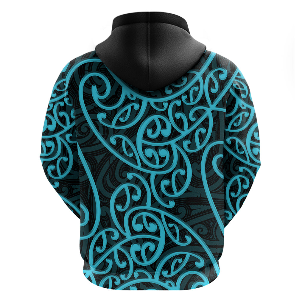 New Zealand Hoodie Maori Pattern Light Blue LT6 - Wonder Print Shop