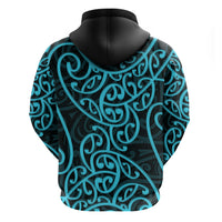 New Zealand Hoodie Maori Pattern Light Blue LT6 - Wonder Print Shop