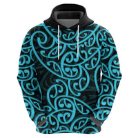 New Zealand Hoodie Maori Pattern Light Blue LT6 - Wonder Print Shop