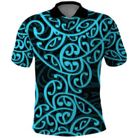 New Zealand Polo Shirt Maori Pattern Light Blue LT6 - Wonder Print Shop