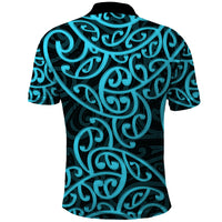 New Zealand Polo Shirt Maori Pattern Light Blue LT6 - Wonder Print Shop
