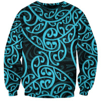 New Zealand Sweatshirt Maori Pattern Light Blue LT6 - Wonder Print Shop