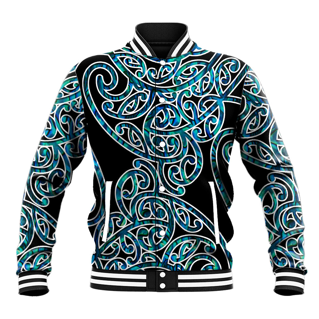 New Zealand Baseball Jacket Maori Pattern Papua Shell LT6 - Wonder Print Shop