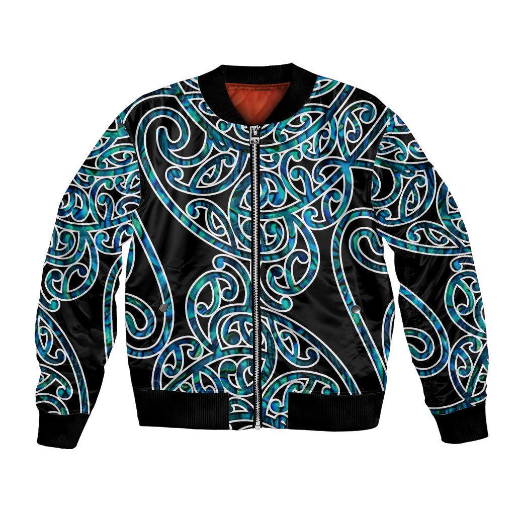 New Zealand Bomber Jacket Maori Pattern Papua Shell LT6 - Wonder Print Shop